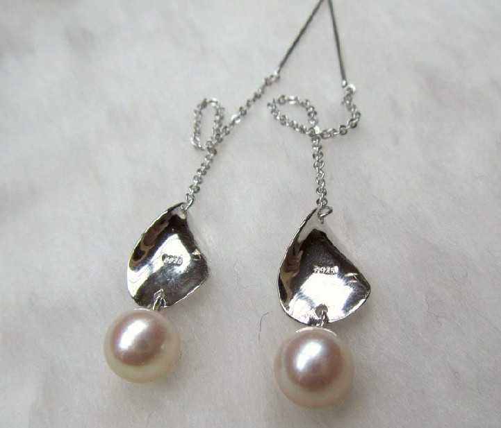 925 silver pearl earrings , earrings